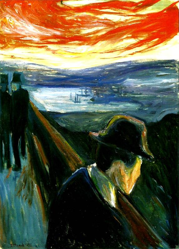 Edvard Munch fortvivlan oil painting image